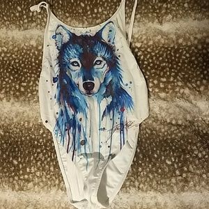 Water color wolf bodysuit